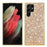 For Samsung Galaxy S23 Ultra Shiny Glitter Sequins Phone Case Drop Resistant Electroplating TPU Frame Hard PC Back Cover - Gold - 1