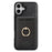 For iPhone 17 Case Detachable Card Bag Compatible with MagSafe PU Leather Coated TPU Cover with Ring Kickstand - Black - 2