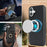 For iPhone 17 Case Detachable Card Bag Compatible with MagSafe PU Leather Coated TPU Cover with Ring Kickstand - Black - 3