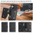 For iPhone 17 Kickstand Case Bi-fold Card Bag PU Leather Coated TPU Cover Compatible with MagSafe - Black - 6