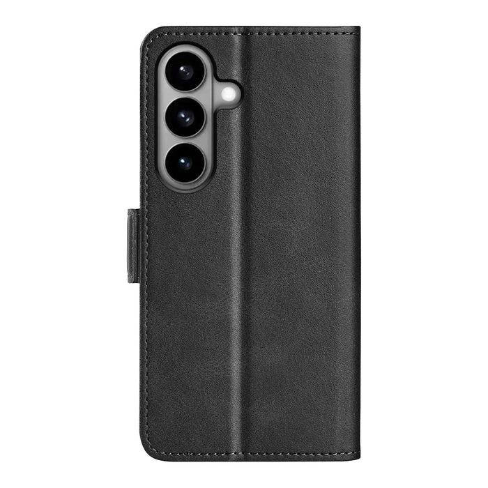 For Samsung Galaxy S26 Case Calf Texture Leather Wallet Phone Cover -  Black - 3