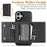 For iPhone 17 Kickstand Case Tri-fold Card Bag PU Leather Coated TPU Cover Compatible with MagSafe - Black - 3