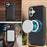 For iPhone 17 Kickstand Case Tri-fold Card Bag PU Leather Coated TPU Cover Compatible with MagSafe - Black - 4