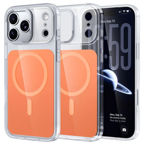 For iPhone 18 Pro Max / 17 Pro Max Case Skin-touch Acrylic + TPU Cover Compatible with MagSafe - Orange - 1