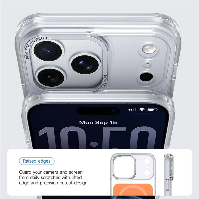 For iPhone 18 Pro Max / 17 Pro Max Case Skin-touch Acrylic + TPU Cover Compatible with MagSafe - Orange - 3