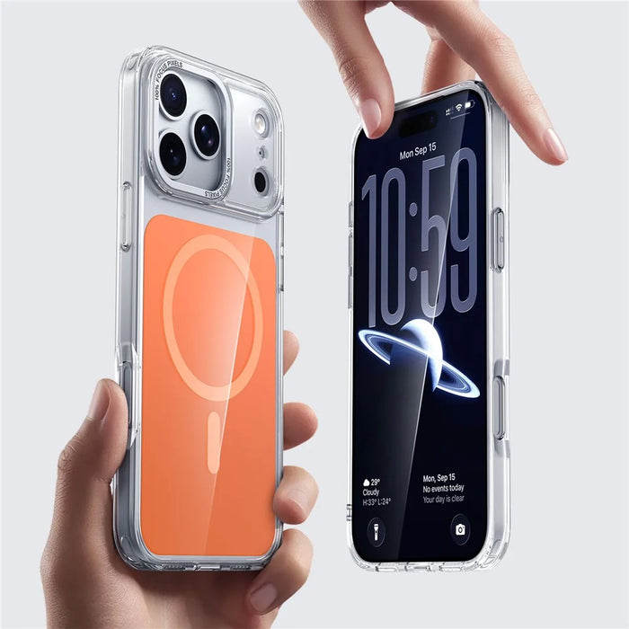 For iPhone 18 Pro Max / 17 Pro Max Case Skin-touch Acrylic + TPU Cover Compatible with MagSafe - Orange - 6