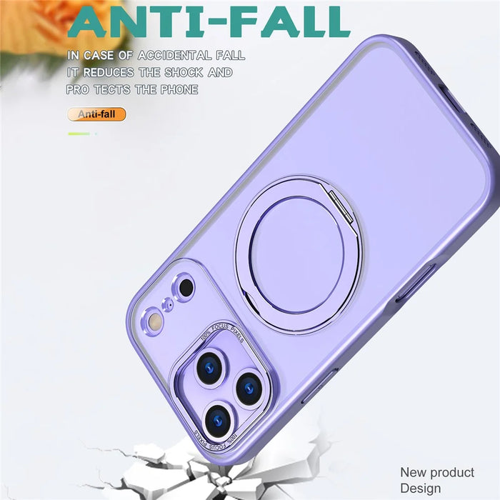 For iPhone 18 Pro Max / 17 Pro Max Case Compatible with MagSafe Skin-touch TPU + PC Phone Cover with Rotating Kickstand - Lilac Purple - 3