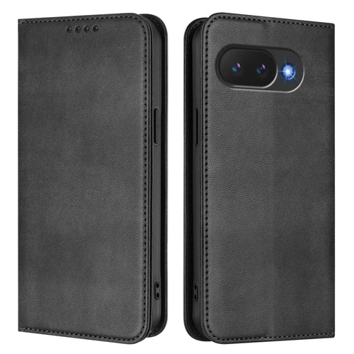 For Google Pixel 10a Wallet Cases Retro Texture RFID Blocking Leather Phone Cover - Black - 1