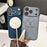 For iPhone 17 Pro Max Case Deer Pattern PU Leather Coated PC TPU Phone Cover Compatible with MagSafe - Navy Blue - 4