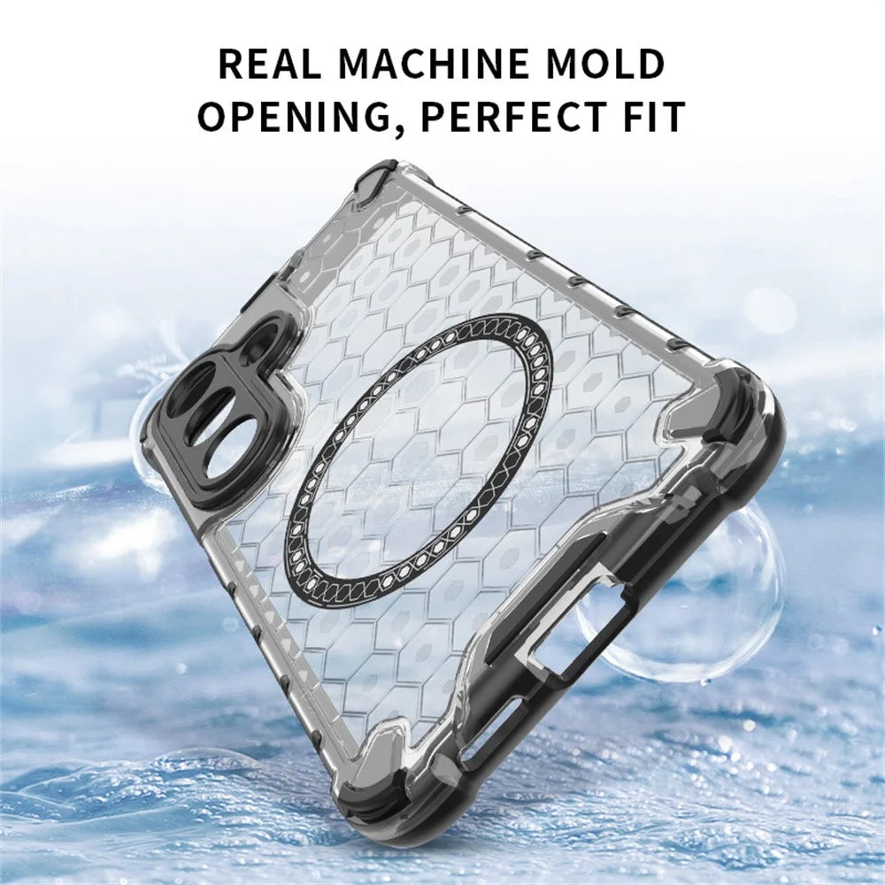 For Samsung Galaxy S26 Magnetic Case Honeycomb Design TPU + PC Phone Cover - Transparent - 5
