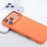 For iPhone 17 Pro Case Carbon Fiber Texture Water Transfer PC Phone Cover Compatible with MagSafe - Orange Coarse Lines - 2