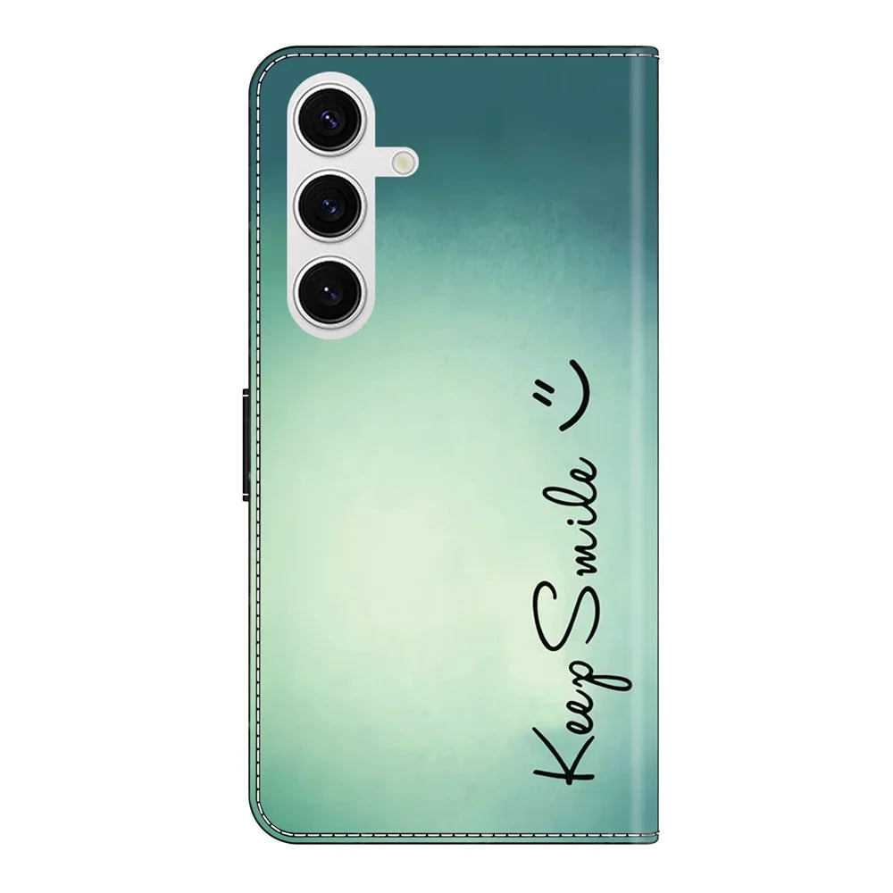 For Samsung Galaxy S26+ Case PU Leather Wallet Phone Cover with Stand - Keep Smile - 6