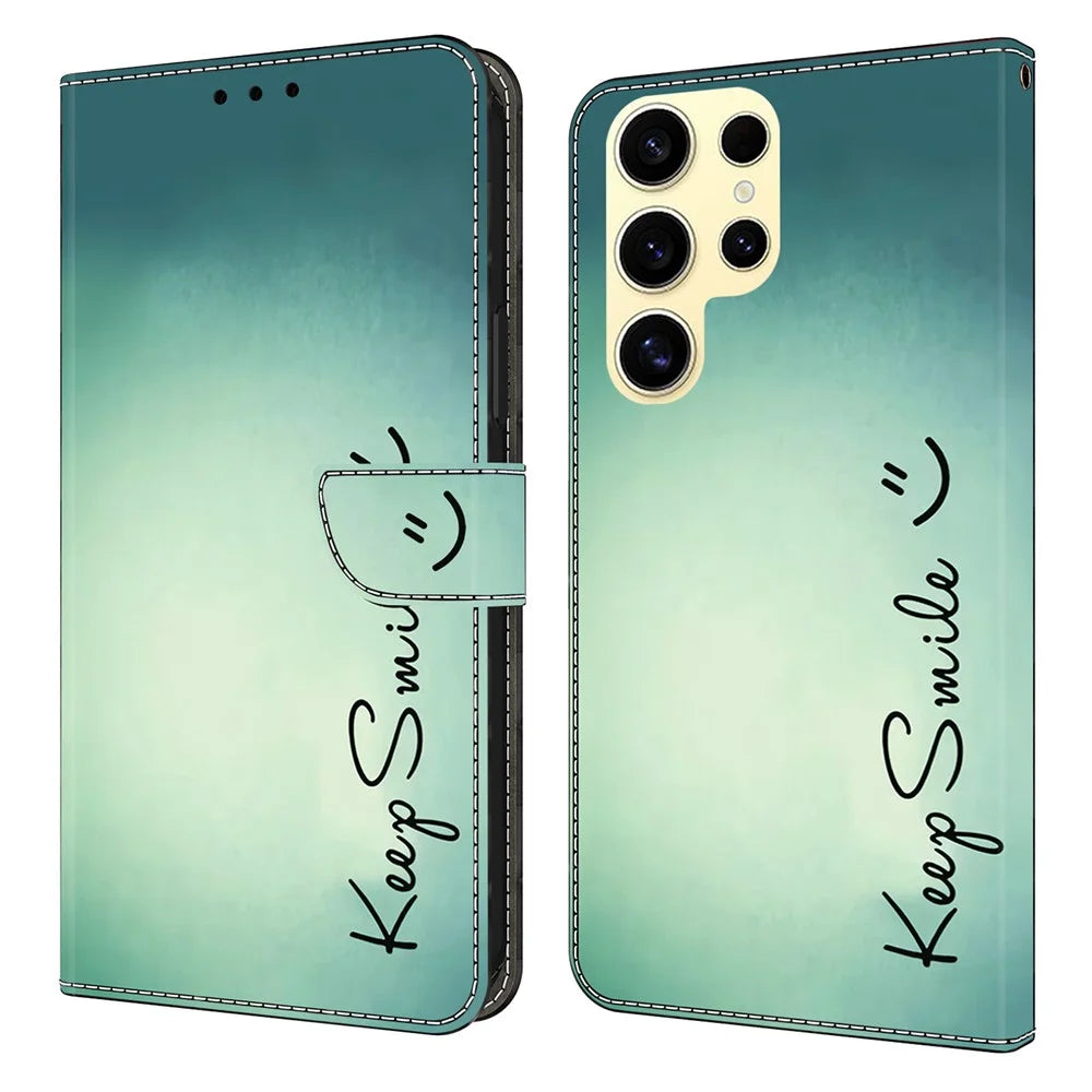 For Samsung Galaxy S26 Ultra Case PU Leather Wallet Phone Cover with Stand - Keep Smile - 1