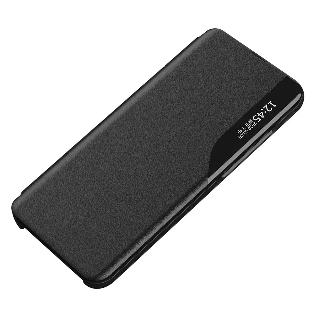 For Samsung Galaxy A14 5G / A14 4G PU Leather View Window Flip Case Stand Scratchproof Full Body Protective Phone Case - Black - 2