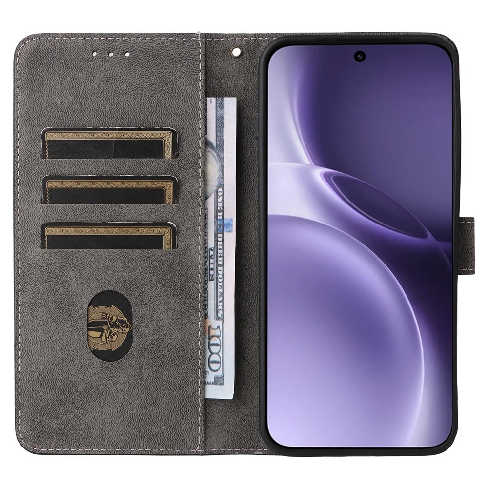 For vivo X300 Pro 5G Case Wallet RFID Blocking PU Leather Phone Cover Stand with Strap - Black - 2