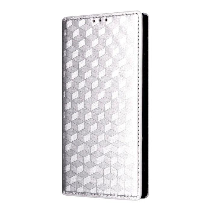 For vivo X300 Pro 5G Case Wallet Rhombus Imprinted PU Leather Phone Cover - Silver - 7