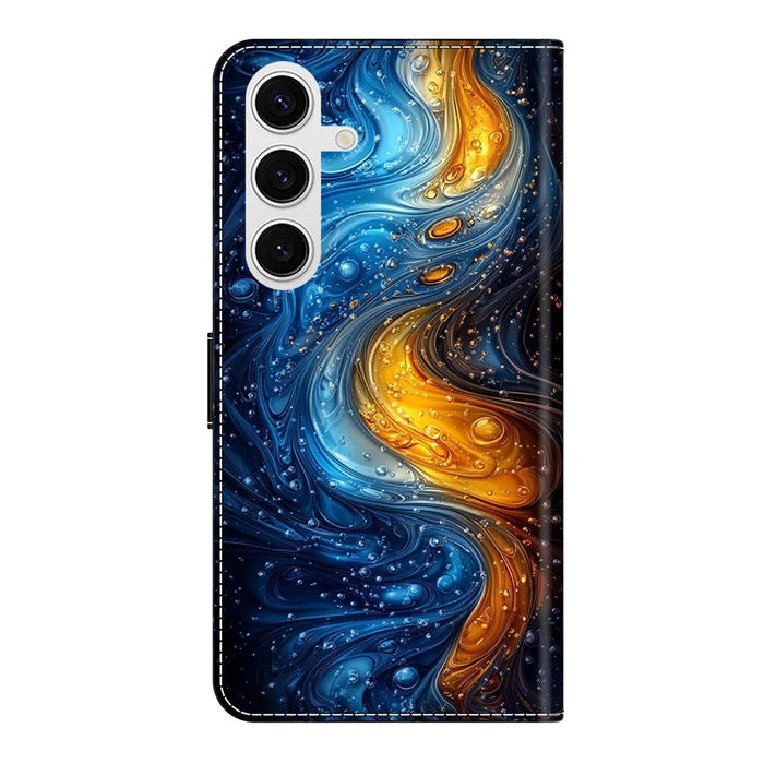 For Samsung Galaxy S26 Leather Case Pattern Printing Wallet Stand Flip Phone Cover - Liquid - 5