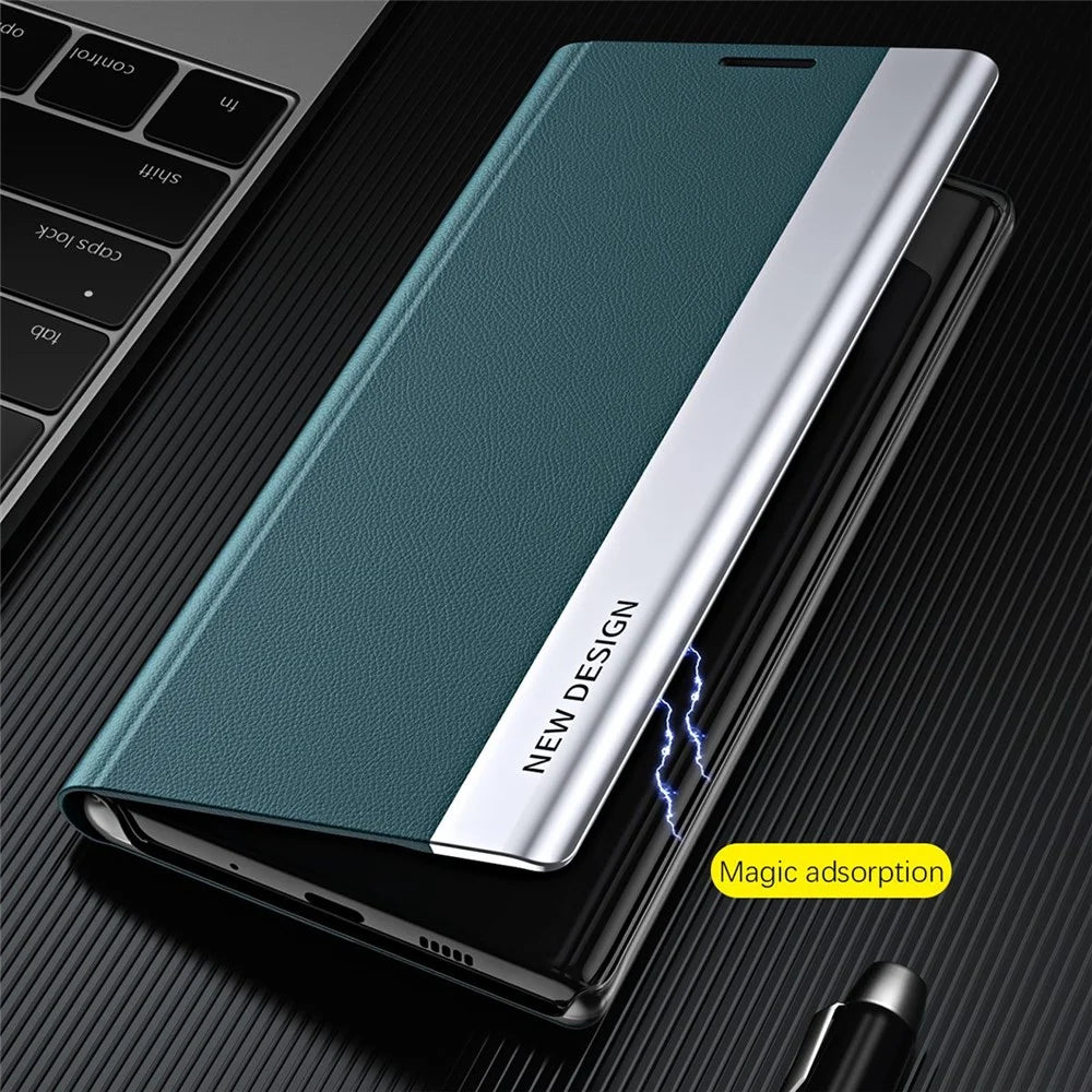For Samsung Galaxy A14 5G / A14 4G Electroplating PU Leather Flip Viewing Stand Cover Phone Case - Green - 2