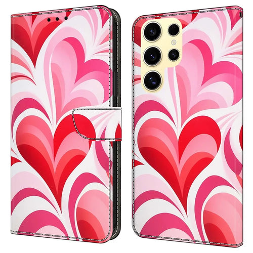 For Samsung Galaxy S26 Ultra Case Wallet Stand Pattern Printing PU Leather Flip Phone Cover - Love - 1