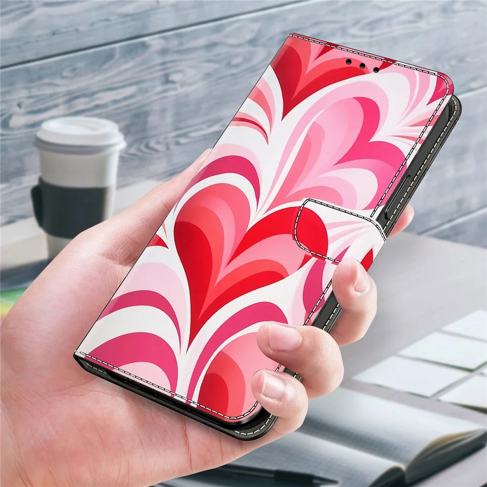 For Samsung Galaxy S26 Ultra Case Wallet Stand Pattern Printing PU Leather Flip Phone Cover - Love - 5
