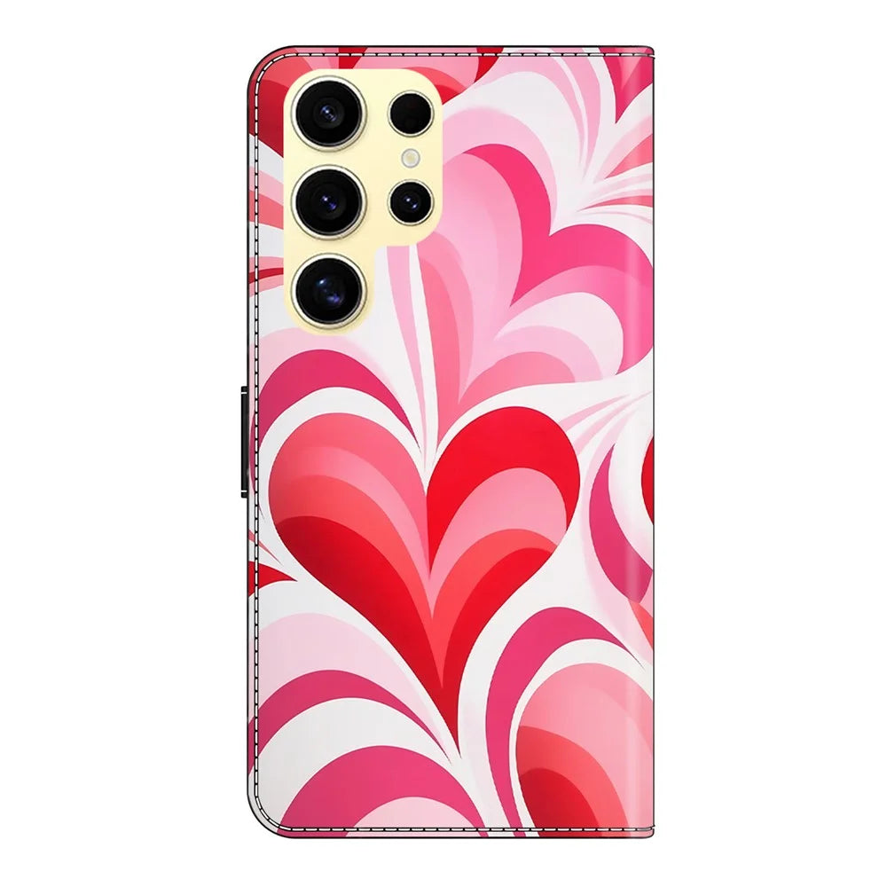 For Samsung Galaxy S26 Ultra Case Wallet Stand Pattern Printing PU Leather Flip Phone Cover - Love - 7
