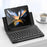 GKK For Samsung Galaxy Z Fold4 5G Shockproof Phone Case Bluetooth-compatible Keyboard with Magnetic Folding Keyboard Case + Tempered Glass Screen Protector - Carbon Fiber - 4