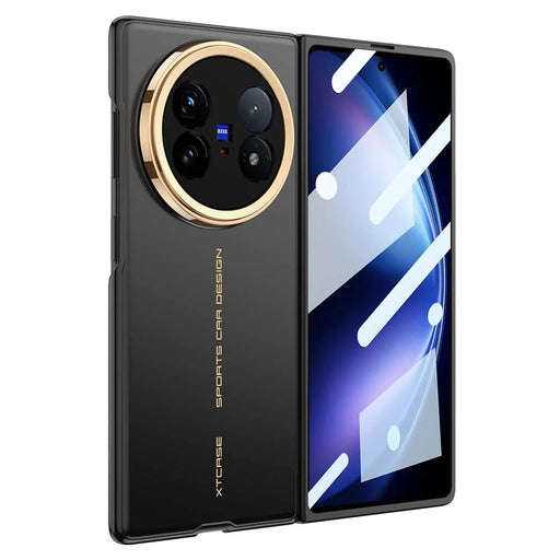 GKK For vivo X Fold5 5G Case Hard PC Ultra Slim Phone Cover with Front Tempered Glass Film - Black - 1
