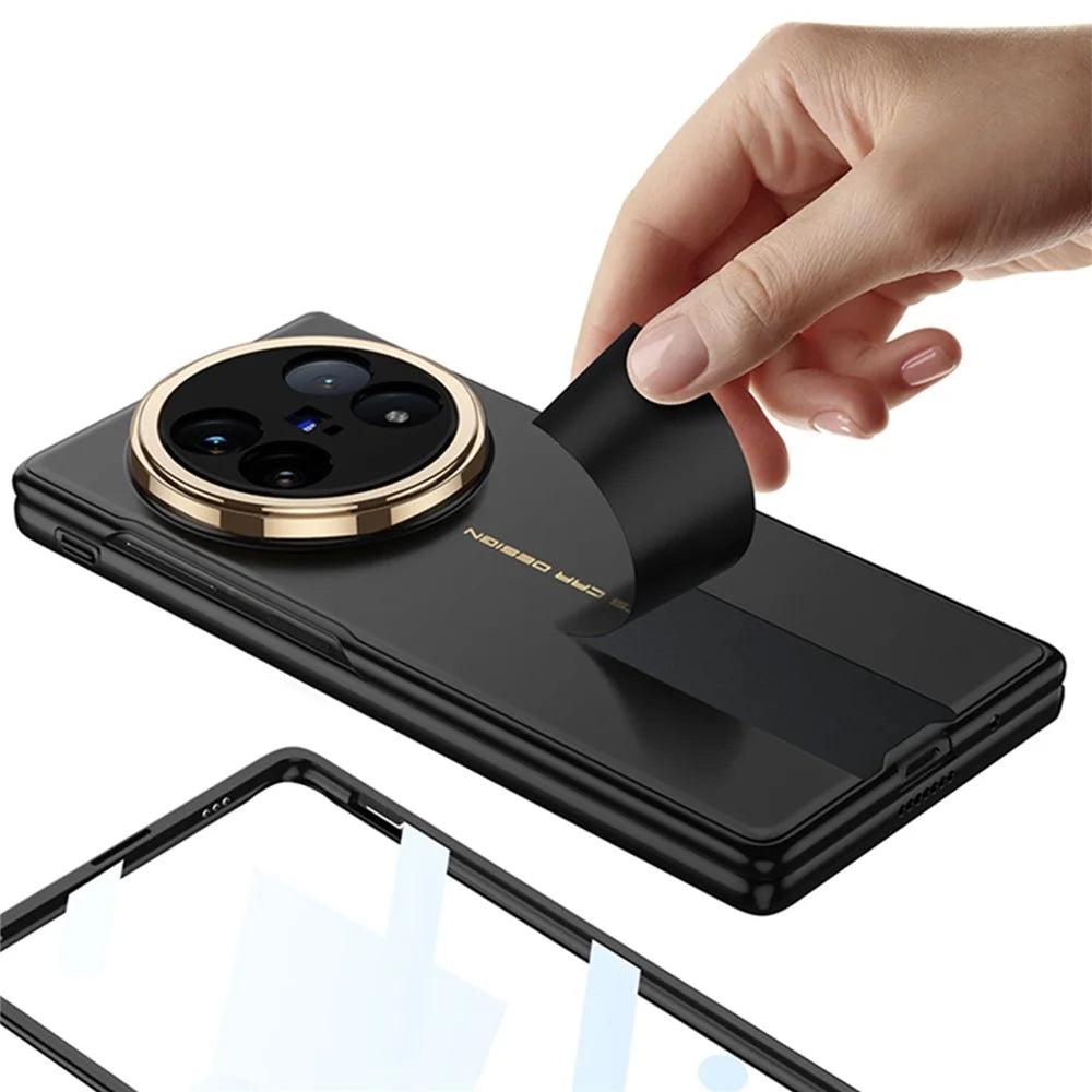 GKK For vivo X Fold5 5G Case Hard PC Ultra Slim Phone Cover with Front Tempered Glass Film - Black - 4