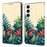 For Samsung Galaxy S26 Wallet Case Pattern Printing PU Leather Flip Stand Phone Cover - Leaves - 1