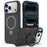 For iPhone 17 Pro Max Case Compatible with MagSafe Rotating Ring Kickstand TPU + PC Phone Back Cover - Black - 1