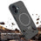 For iPhone 16 Case Compatible with MagSafe Rotating Ring Kickstand TPU + PC Phone Back Cover - Black - 4
