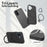 For iPhone 16 Case Compatible with MagSafe Rotating Ring Kickstand TPU + PC Phone Back Cover - Black - 6
