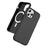 For iPhone 13 Pro Skin-touch Case Carbon Fiber Texture PC + TPU Back Cover Compatible with MagSafe - Black+Black - 1