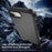 For iPhone 17e / 16e Skin-touch Case Carbon Fiber Texture PC + TPU Back Cover Compatible with MagSafe - Black+Black - 6