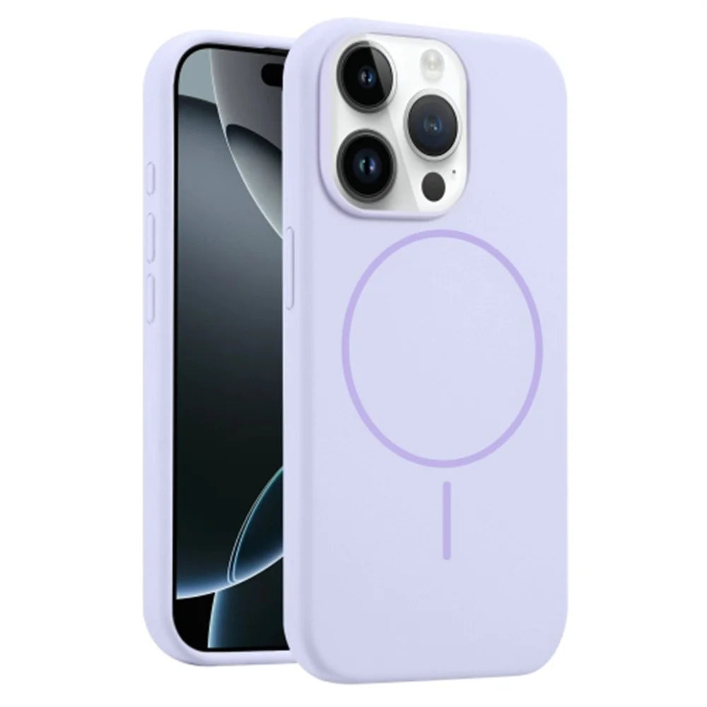 For iPhone 12  /  12 Pro Case Compatible with MagSafe Liquid Silicone Anti-Drop Phone Cover - Light Purple - 1