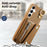 For Samsung Galaxy A56 5G Case D-Ring Holder Leather + PC + TPU Phone Cover with Wallet Kickstand - Brown - 7