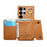 For Samsung Galaxy S24 Ultra Case D-Ring Holder Leather + PC + TPU Phone Cover with Wallet Kickstand - Brown - 3