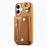 For iPhone 16 Case D-Ring Holder Leather + PC + TPU Phone Cover with Wallet Kickstand - Brown - 2