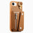 For iPhone 17e / 16e Case D-Ring Holder Leather + PC + TPU Phone Cover with Wallet Kickstand - Brown - 2