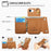 For iPhone 17e / 16e Case D-Ring Holder Leather + PC + TPU Phone Cover with Wallet Kickstand - Brown - 6