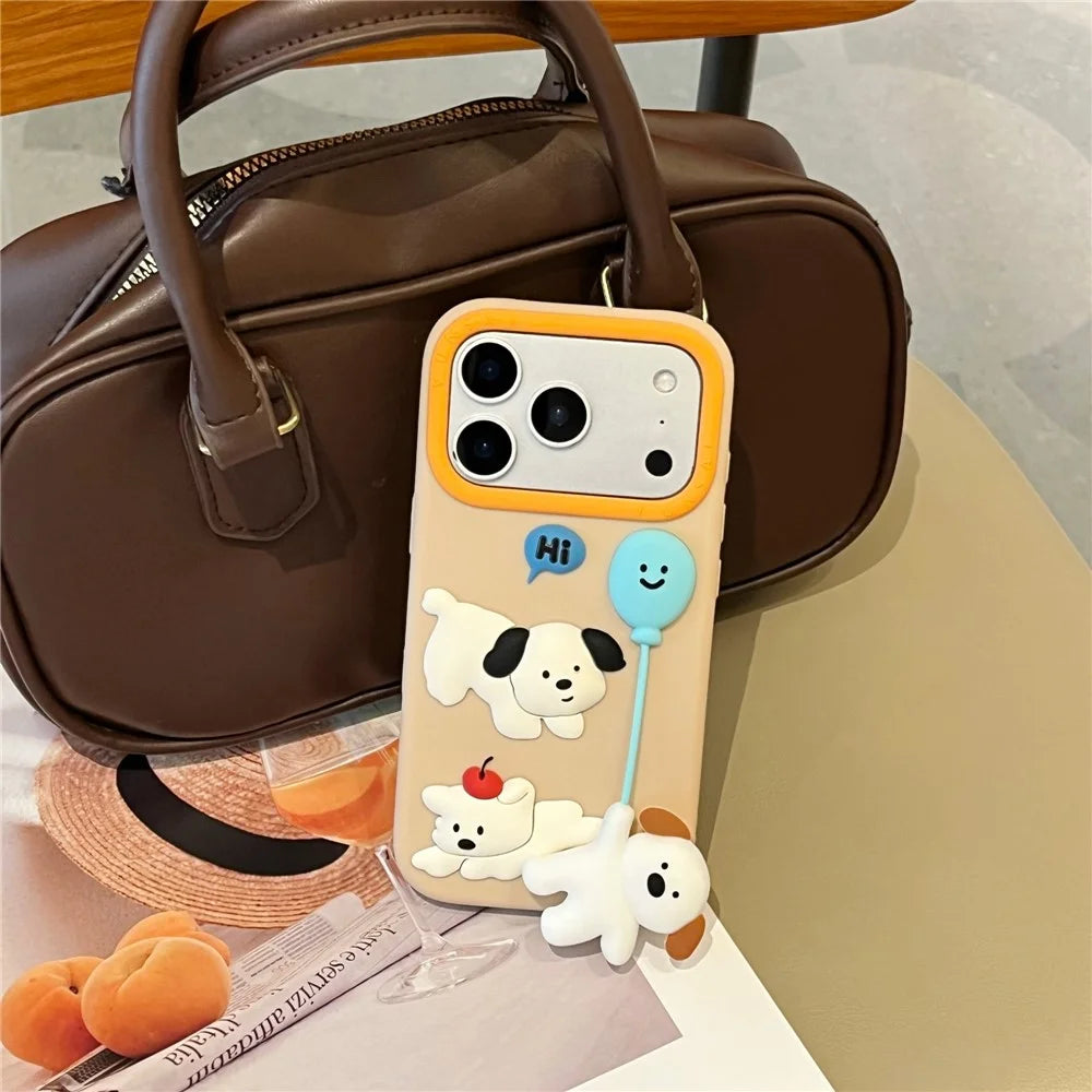 For iPhone 18 Pro Max / 17 Pro Max Silicone Case Cute Balloon Dog Design Shockproof Phone Back Cover - 2