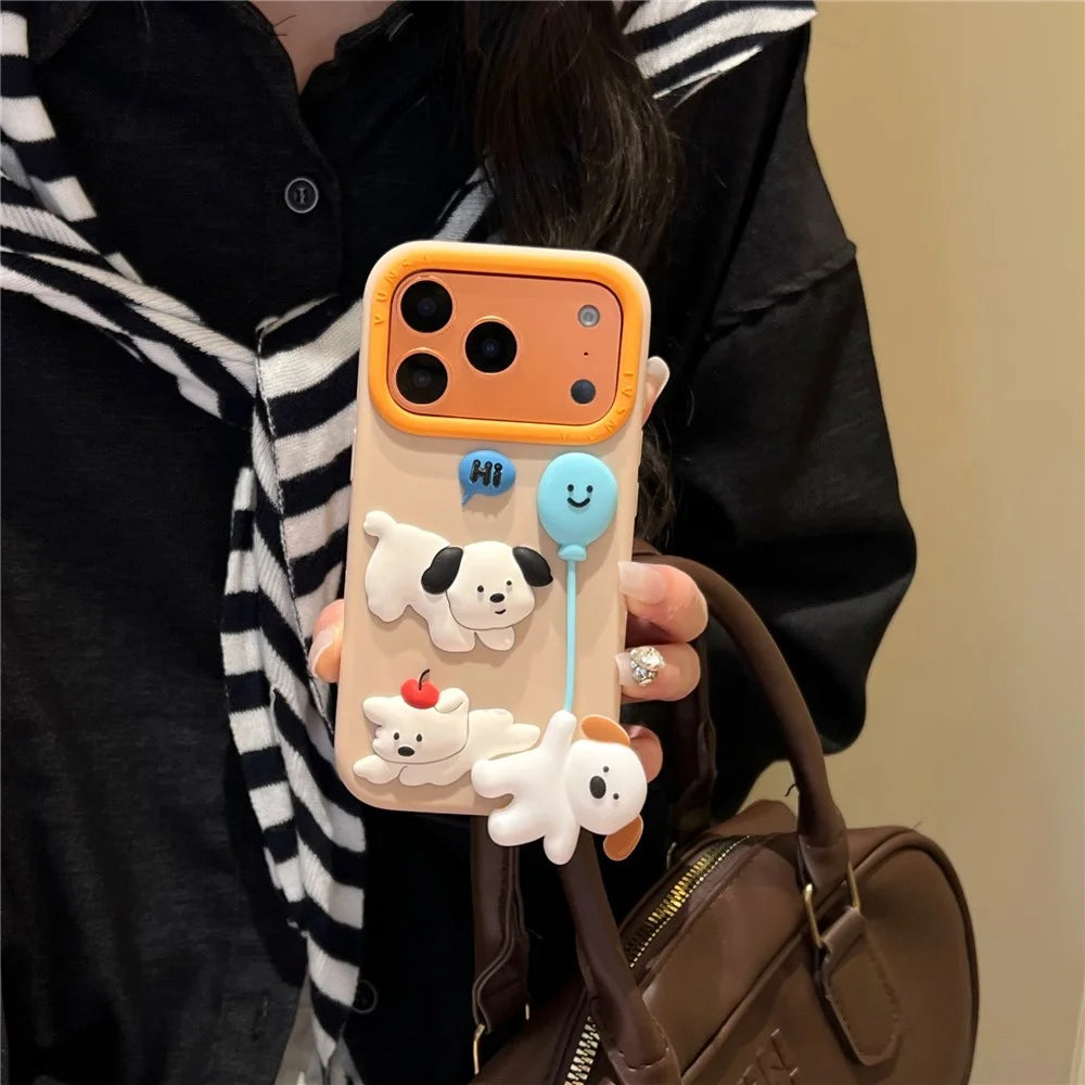 For iPhone 18 Pro Max / 17 Pro Max Silicone Case Cute Balloon Dog Design Shockproof Phone Back Cover - 3