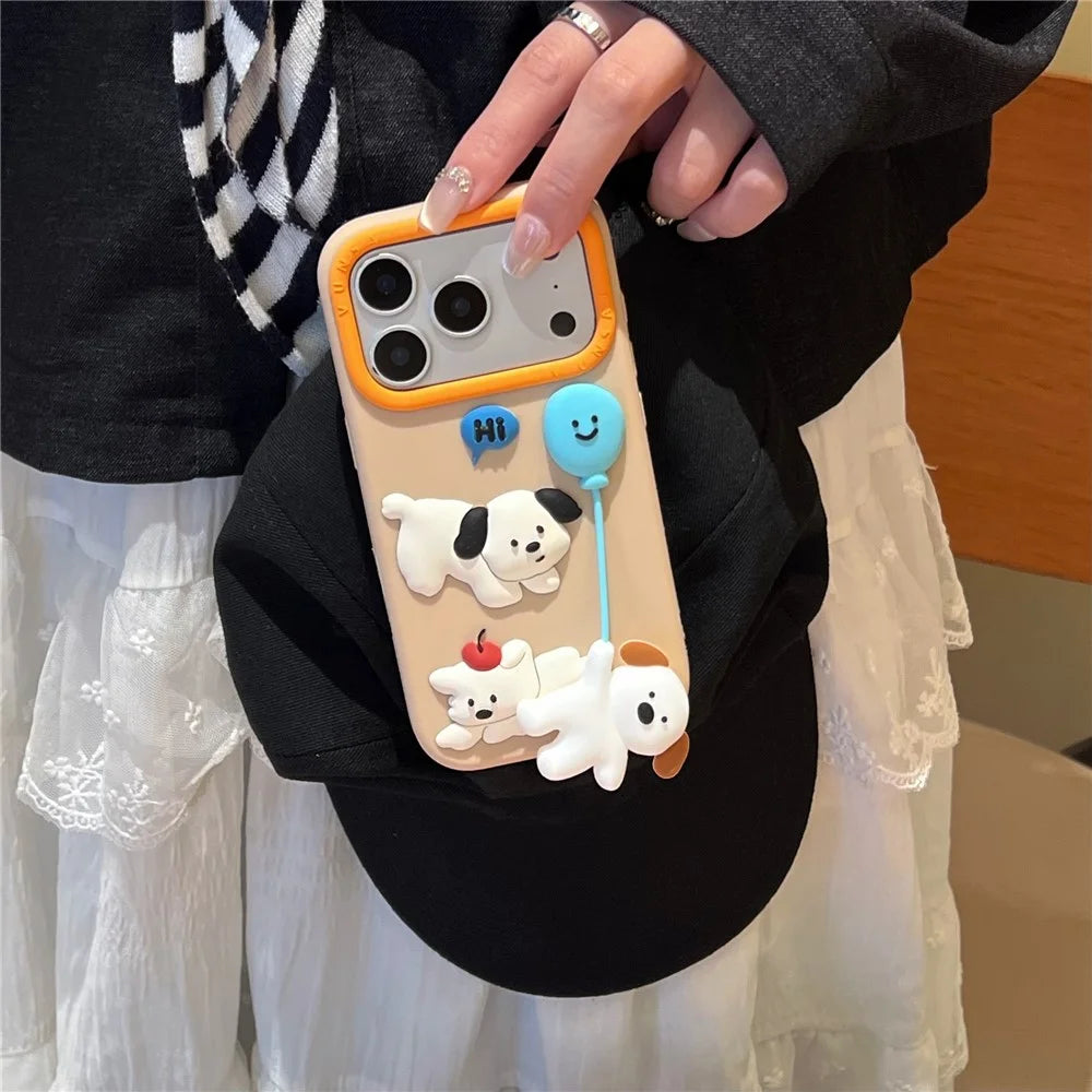 For iPhone 18 Pro Max / 17 Pro Max Silicone Case Cute Balloon Dog Design Shockproof Phone Back Cover - 5
