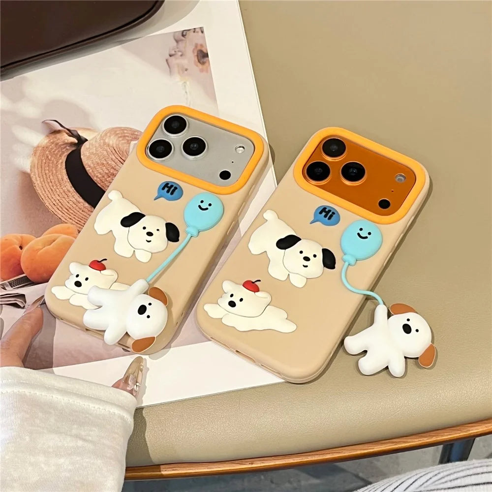 For iPhone 18 Pro / 17 Pro Silicone Case Cute Balloon Dog Design Shockproof Phone Back Cover - 7