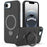 For iPhone 17e / 16e Case Compatible with MagSafe Rotating Ring Kickstand TPU + PC Phone Back Cover - Black - 1