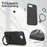 For iPhone 17e / 16e Case Compatible with MagSafe Rotating Ring Kickstand TPU + PC Phone Back Cover - Black - 6