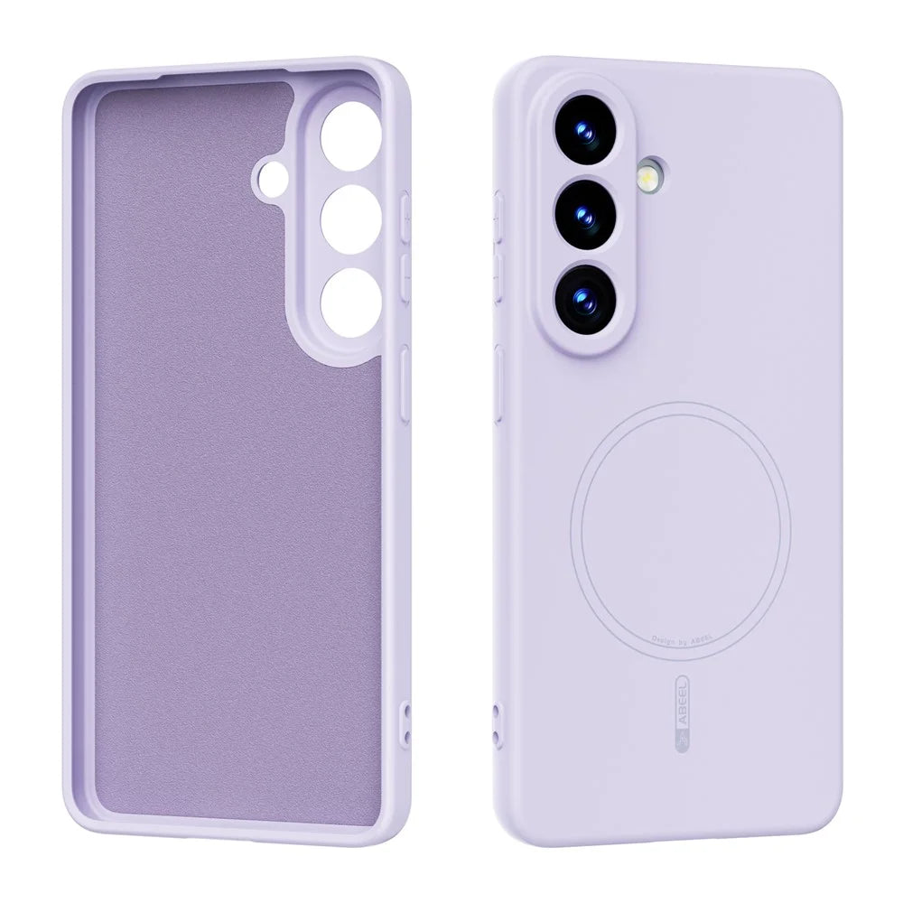 ABEEL For Samsung Galaxy S26 Magnetic Case Skin Touch Liquid Silicone Phone Back Cover - Purple - 2