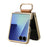 For Samsung Galaxy Z Flip7 5G Case Electroplating Leather Coated PC Phone Cover with Spring Ring Buckle Kickstand - Brown - 4
