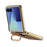 For Samsung Galaxy Z Flip7 5G Case Electroplating Leather Coated PC Phone Cover with Spring Ring Buckle Kickstand - Brown - 7