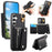 For Samsung Galaxy A36 5G Case D-Ring Holder Leather + PC + TPU Phone Cover with Wallet Kickstand - Black - 1